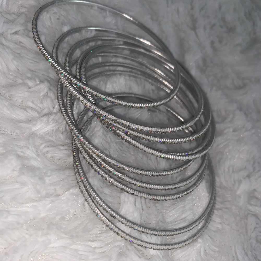 Set of Sparkling Bangle Bracelets